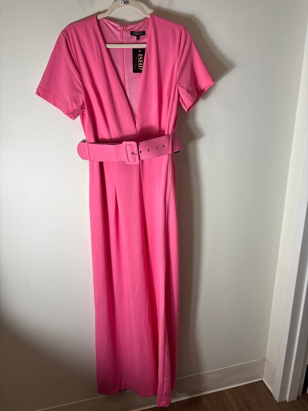 NWT CQ by CQ Bubblegum Pink Short Sleeve Jumpsuit Sz L
